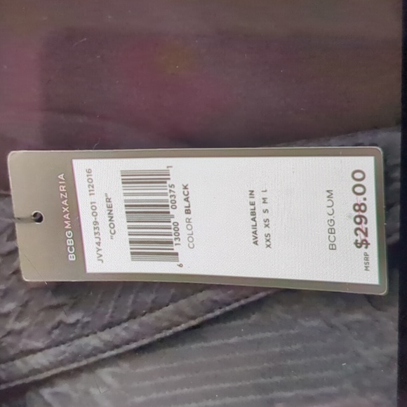 BCBG MAXAZRIA* NWT textured, wrap 2 pocket long sleeve notch collar lapel blazer - Picture 9 of 16